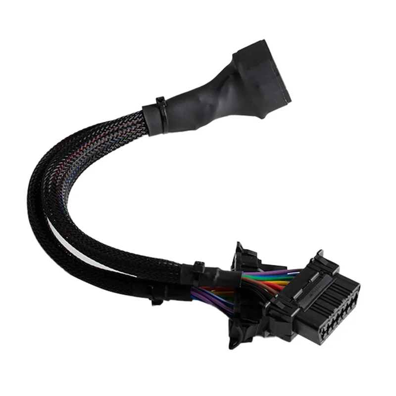 

A82E-16Pin OBD2 Преобразованный штекер на двойной женский Y-образный кабель Автоматический разъем для инструментов Автомобильный диагностический кабель