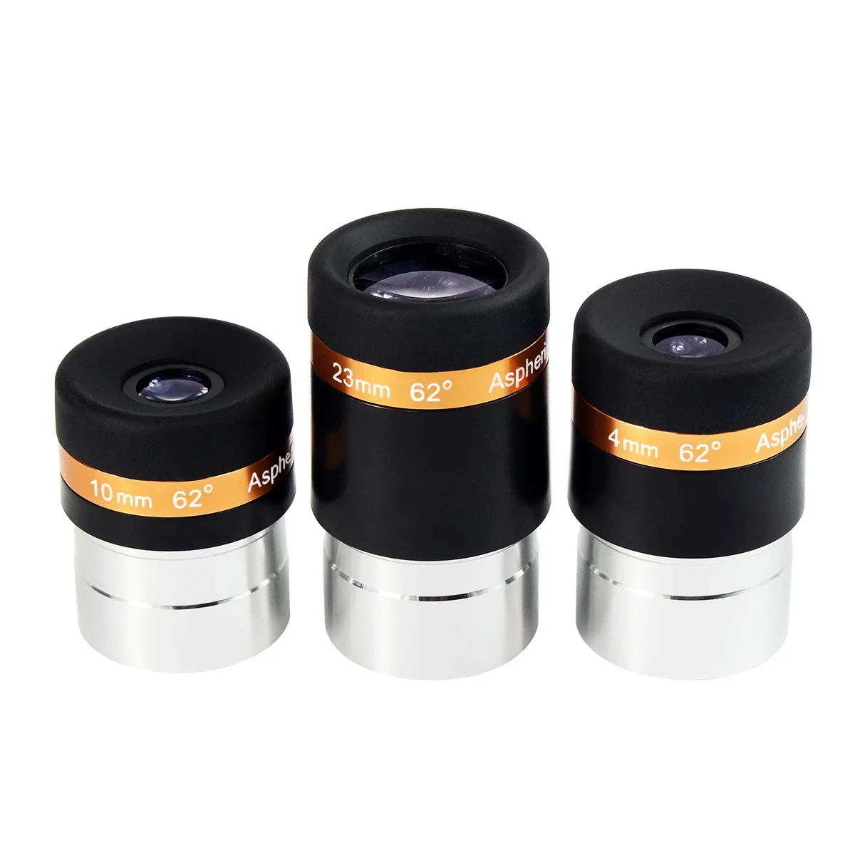 Eyepieces 4/10/23mm Telescope Lens Wide Angle 62 Deg Aspheric Astro Eyepiece HD Fully Coated Telescope Accessory for 1.25 inch