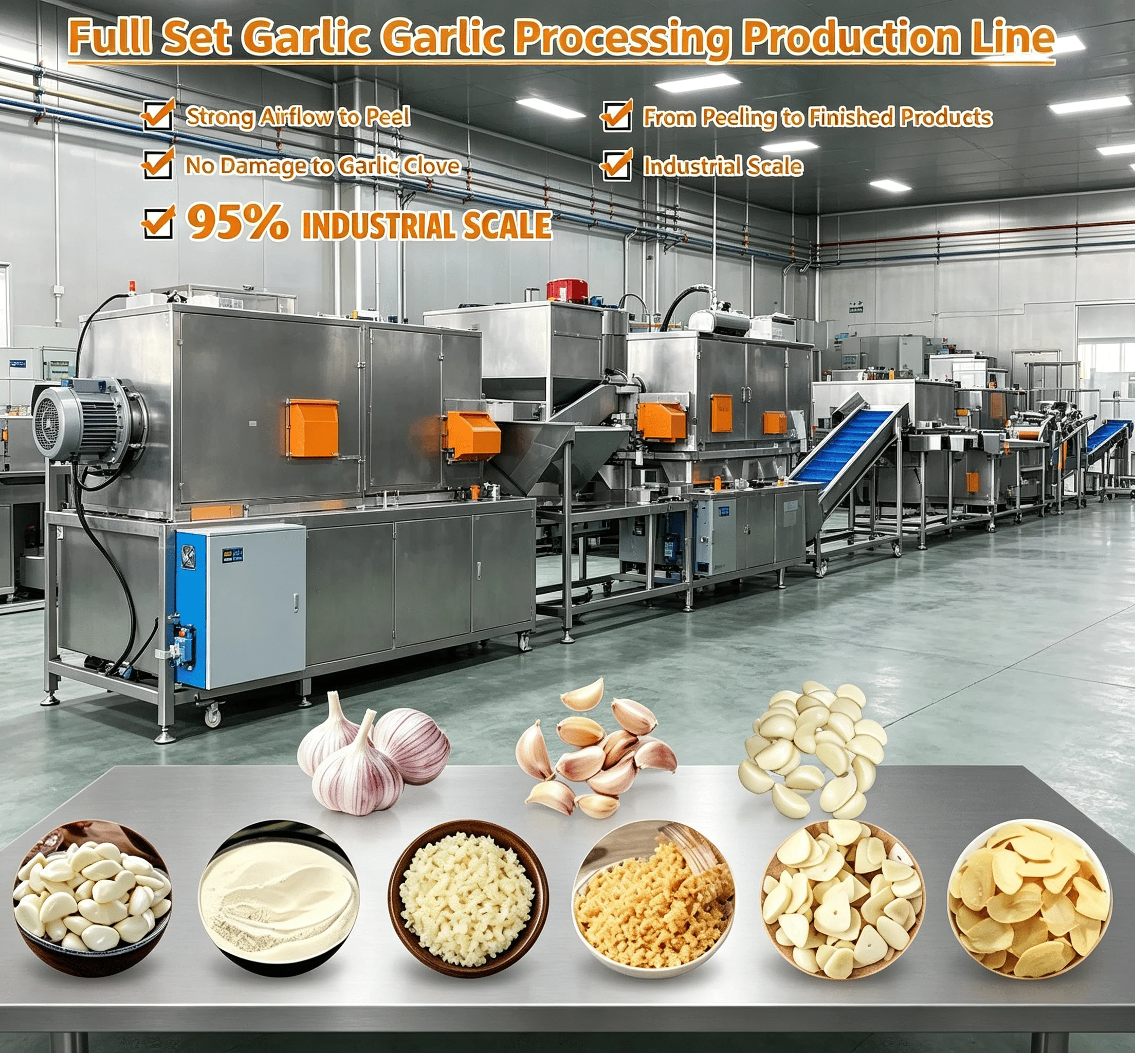 Commercial Root Vegetable Processing Line Semi Automatic Garlic Onion Peeling Sorting Machine For Food Plant Customized