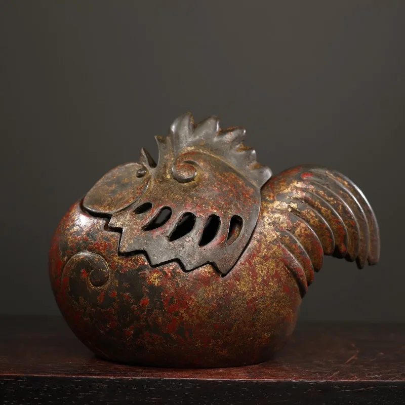 Vintage Rooster Incense Burner 12 Zodiac Year Chicken Chook Rooster Statue Chinese Feng Shui Aromatherapy Ornament Home Decor