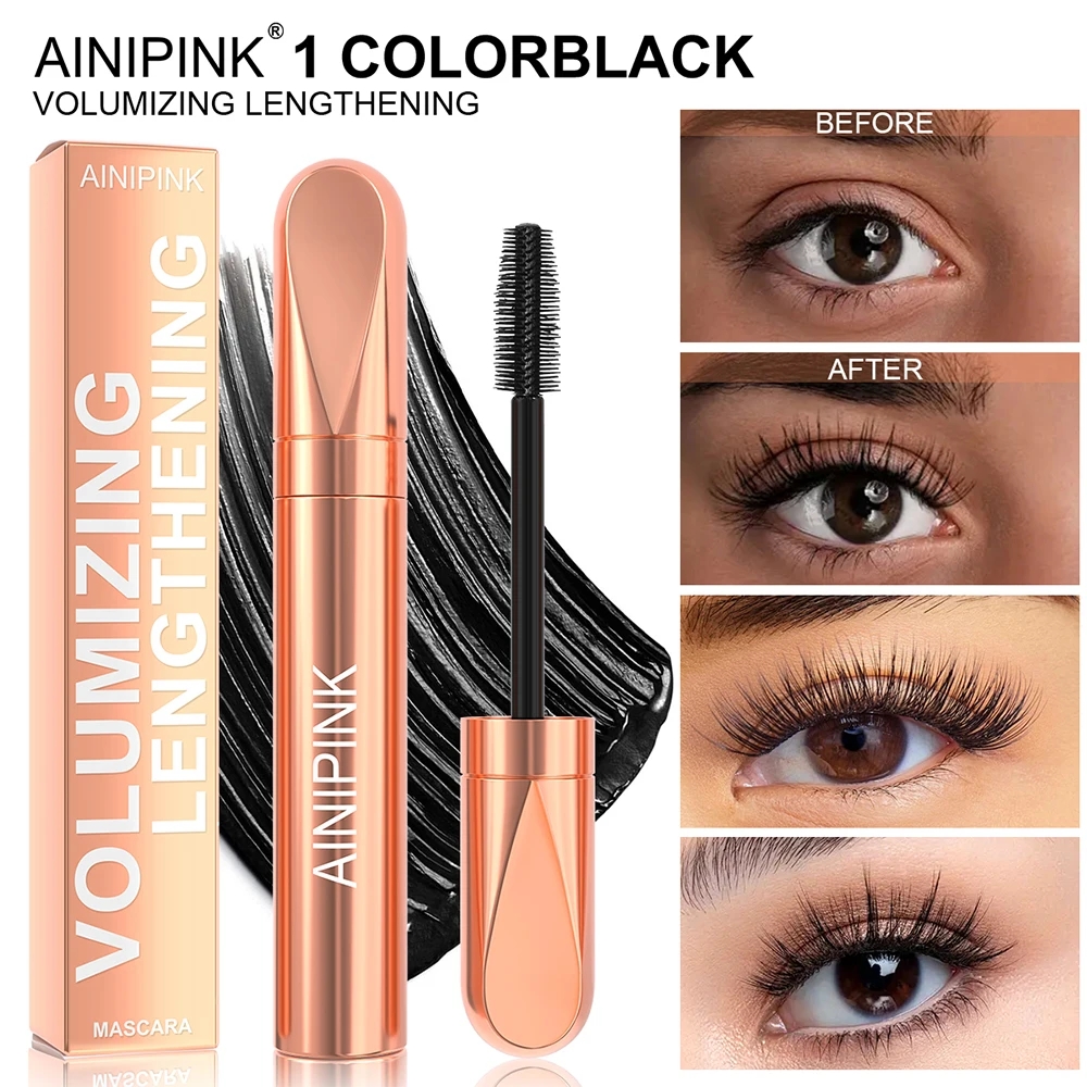 AINIPINK 1 個ファイバーマスカラまつげ防水エクステンション黒厚いまつげカーラーメイクアップ長持ちメイク