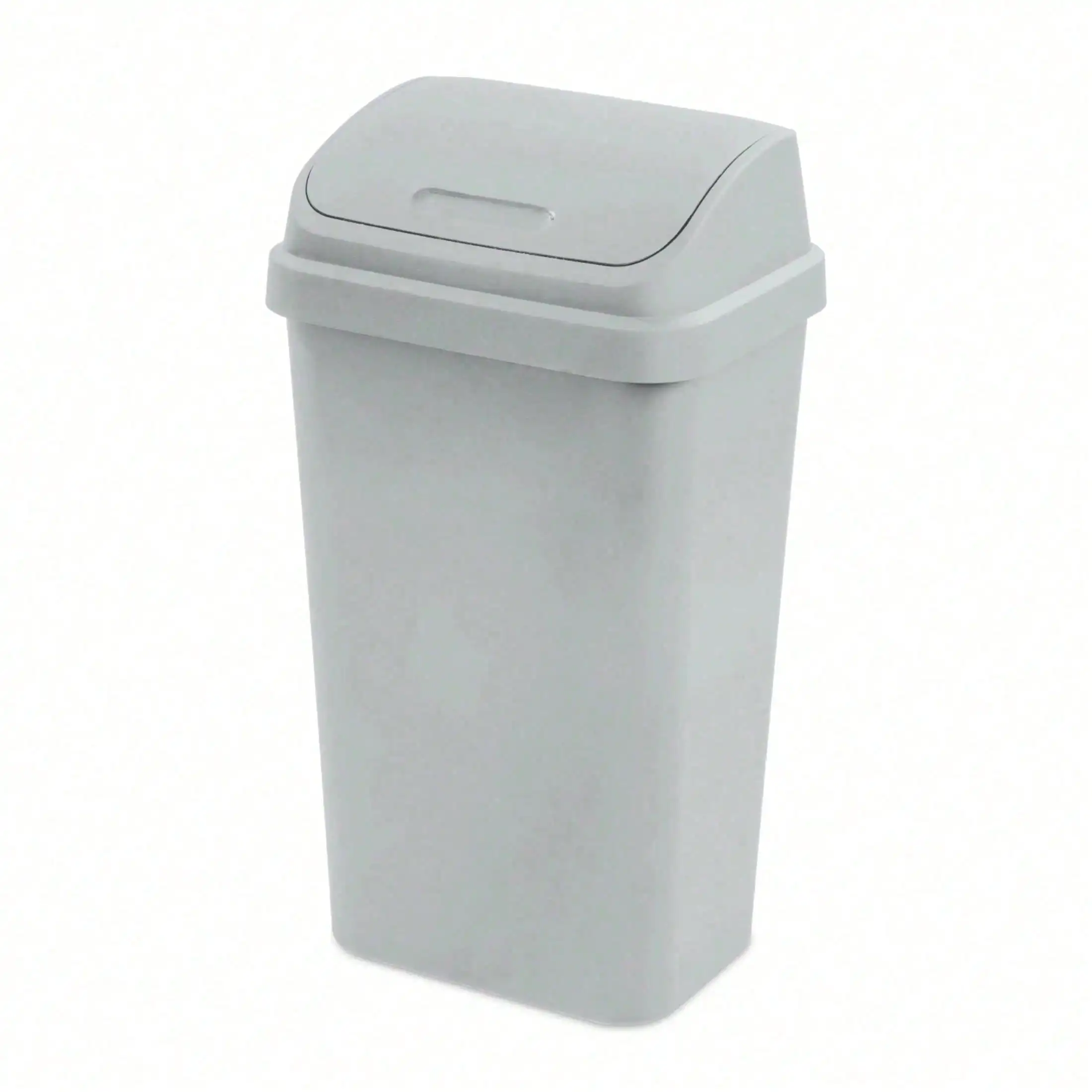 Kitchen Trash Can Modern Minimalist Plastic Garbage Bin Light Gray Swing Top Lid 13 Gallon Large Capacity Waste Basket Dustbin For Kitchen Bathroom Office Home Indoor Waste Disposal Easy Clean Storage