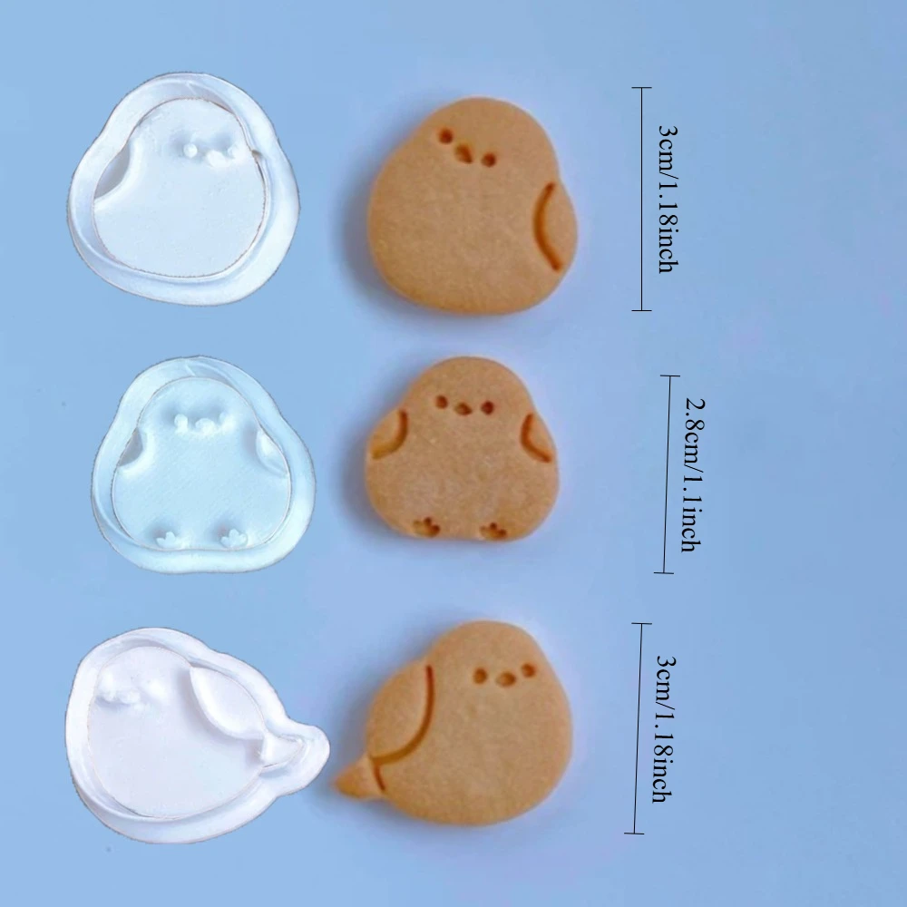 3pcs Mini Birds Cookie Cutter Cartoon Animals Bird Shaped Fondant Biscuit Molds DIY Baking Embossing Mold Baking Supplies Gifts