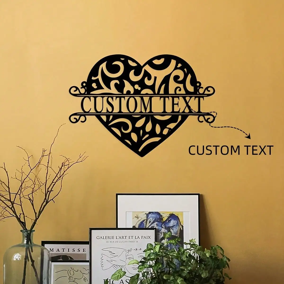 

Personalized Metal Heart Wall Art Custom Last Name Sign Rustic Vintage Home Decor Wedding Gift
