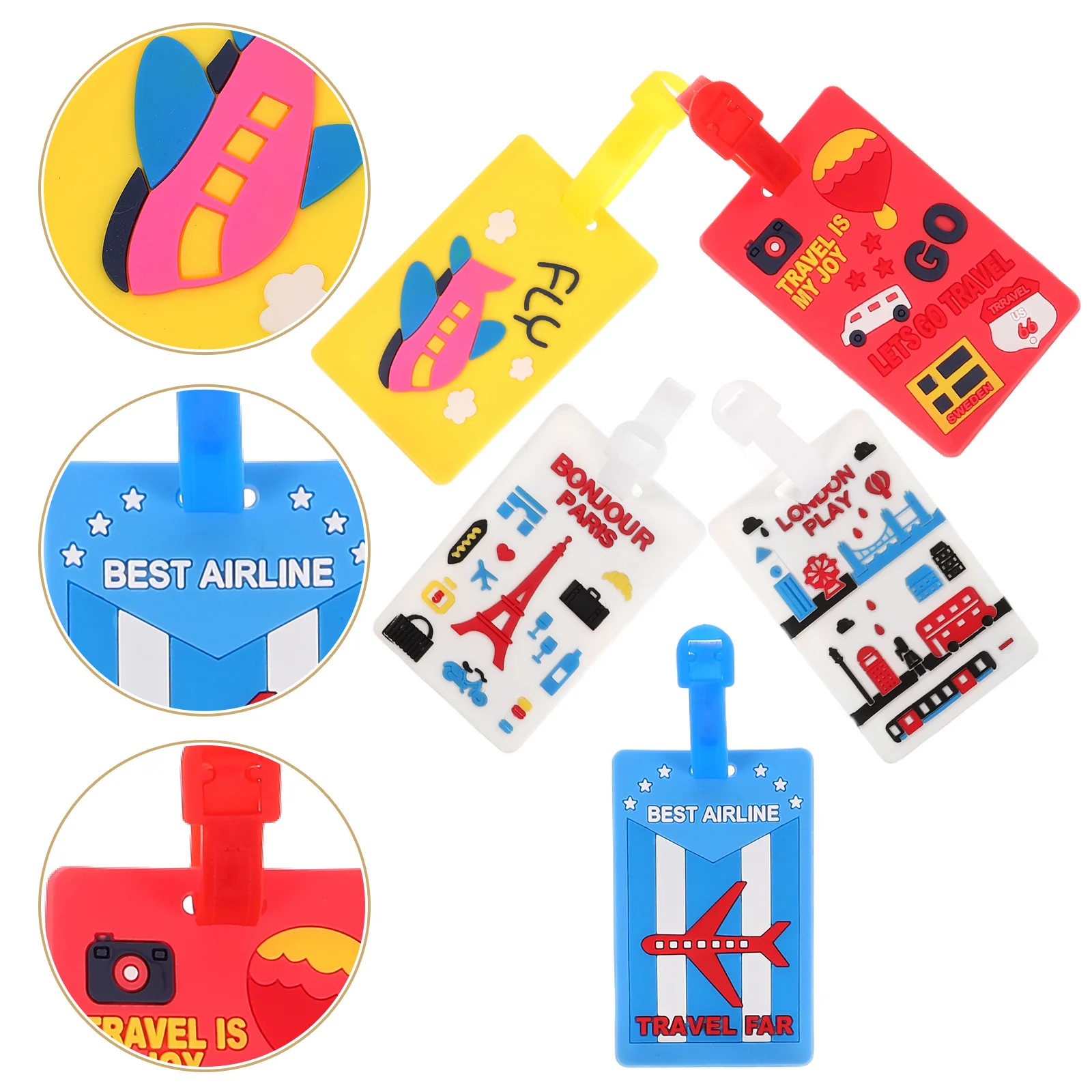 5 Pcs Stylish Luggage Tag Vintage Suitcase Checked Hanging Label Listing Id Labels Travel Tags Accessory Pvc