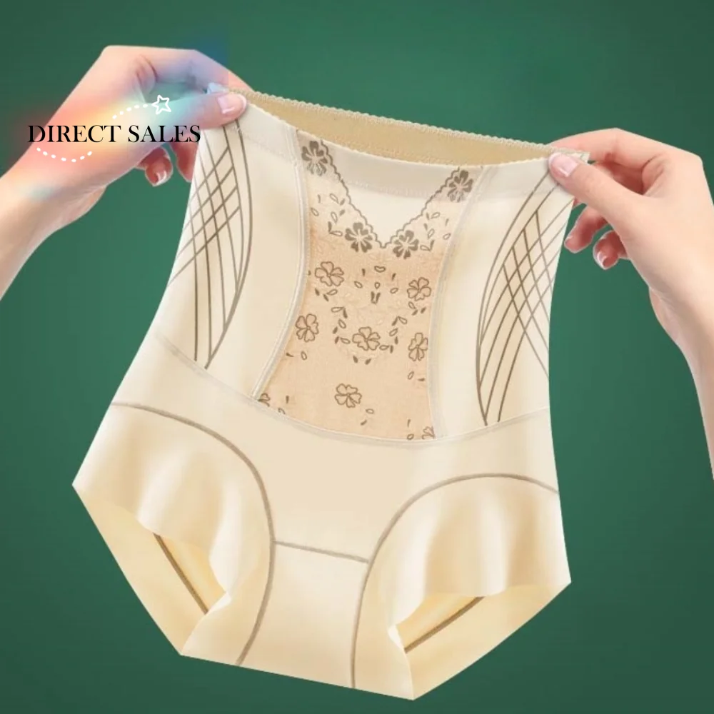 

High Waist Postpartum Body Shaper Floral Leaf Girdle Panties Large Size Floral Briefs Seamless Tummy Control Underwear