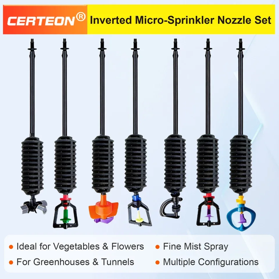 360 Degree Rotating Irrigation Sprinkler Atomizing Nozzle Hanging Mist for Greenhouse Cooling Dust Suppression