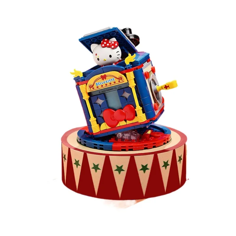 Keeppley Sanrio Kuromi Hello Kitty Magiczny Cyrk Klocki Model Zabawka Prezent