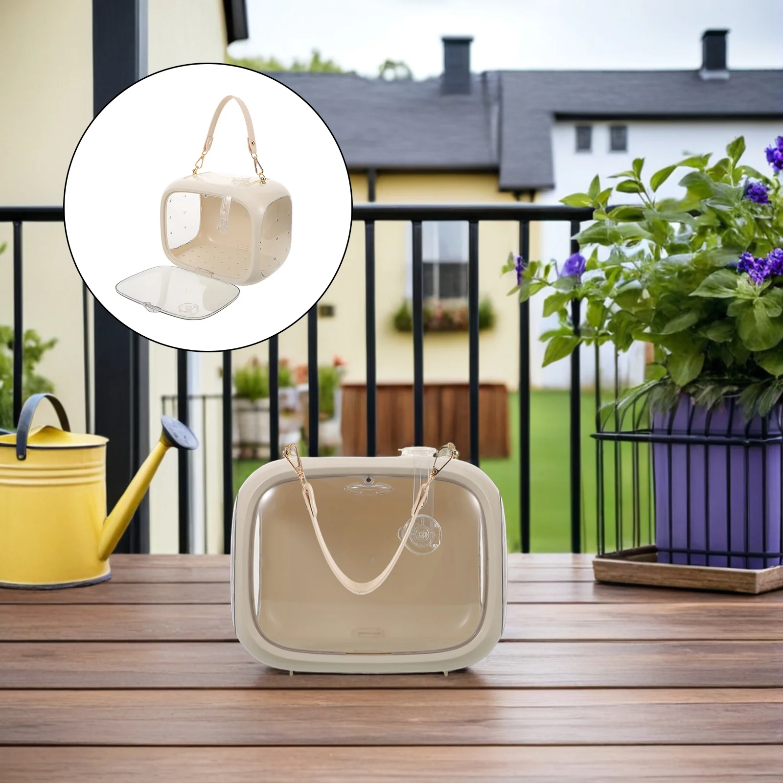 

Bird Carrier Cage Portable Transparent Travel Cage for Small Parrot Parakeet Budgie Travel Use Parrot Take-Out Box