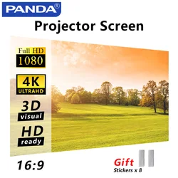 PANDA Portable Projector Screen Simple Metal Curtain Anti-Light 60/84/120 Inch 16:9 for Home Cinema Outdoor Games Office Meeting