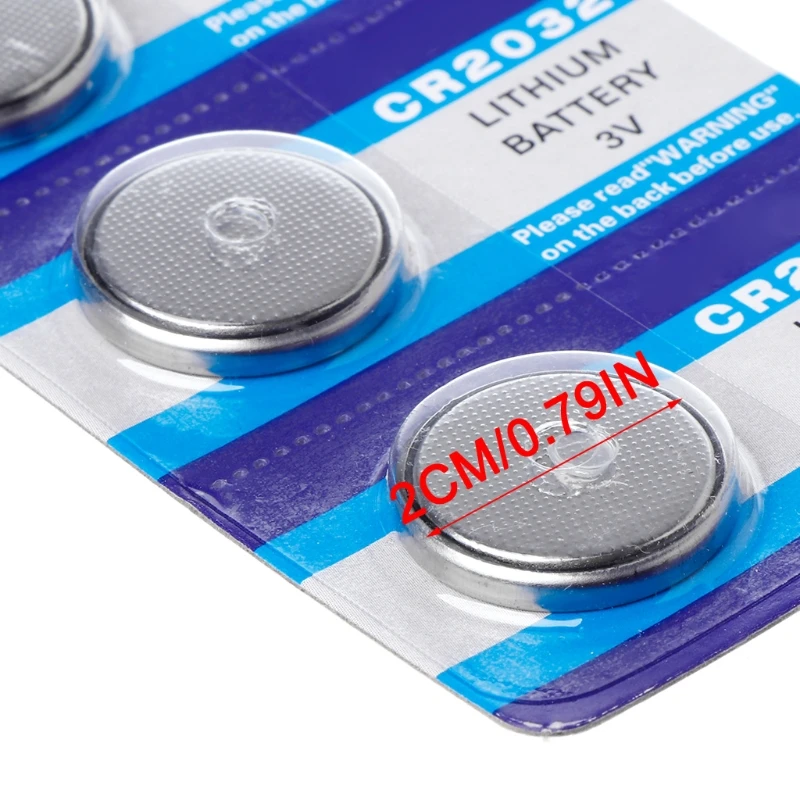 5PCS Button Battery 3V CR2032 BR2032 DL2032 ECR2032 Cell Coin Lithium Li-ion Battery Promotion Watch Computer LED Dropship