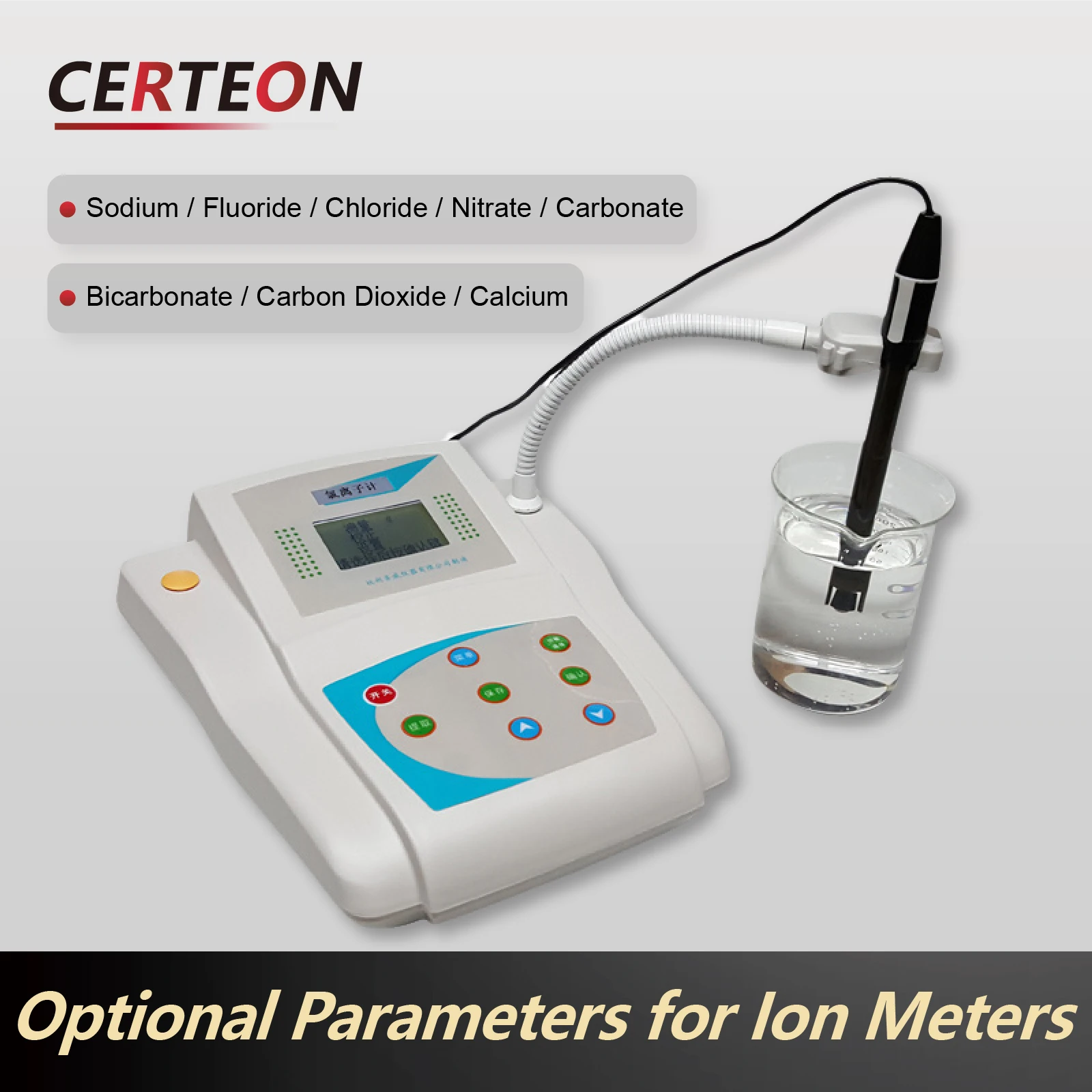 Sodium Chloride Tester DWS-51 Benchtop Sodium Ion Meter Fluoride Chloride CO2 Ion Concentration Analyzer