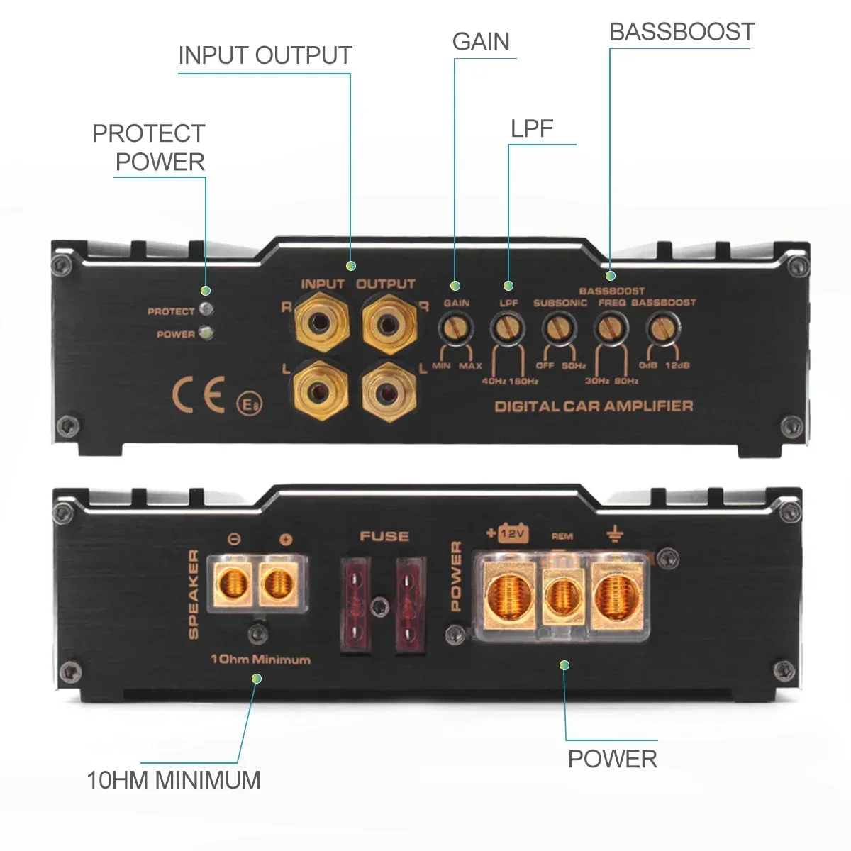 amplificatore audio per auto coreano mono block 1200w classe d