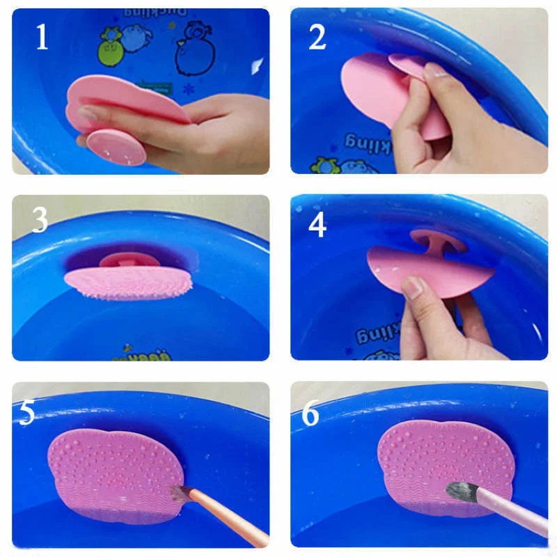 1PC Silikon Reinigung Kosmetik Make-Up Waschen Pinsel Gel Reiniger Wäscher Werkzeug Foundation Make-Up Reinigung Matte Pad Werkzeug