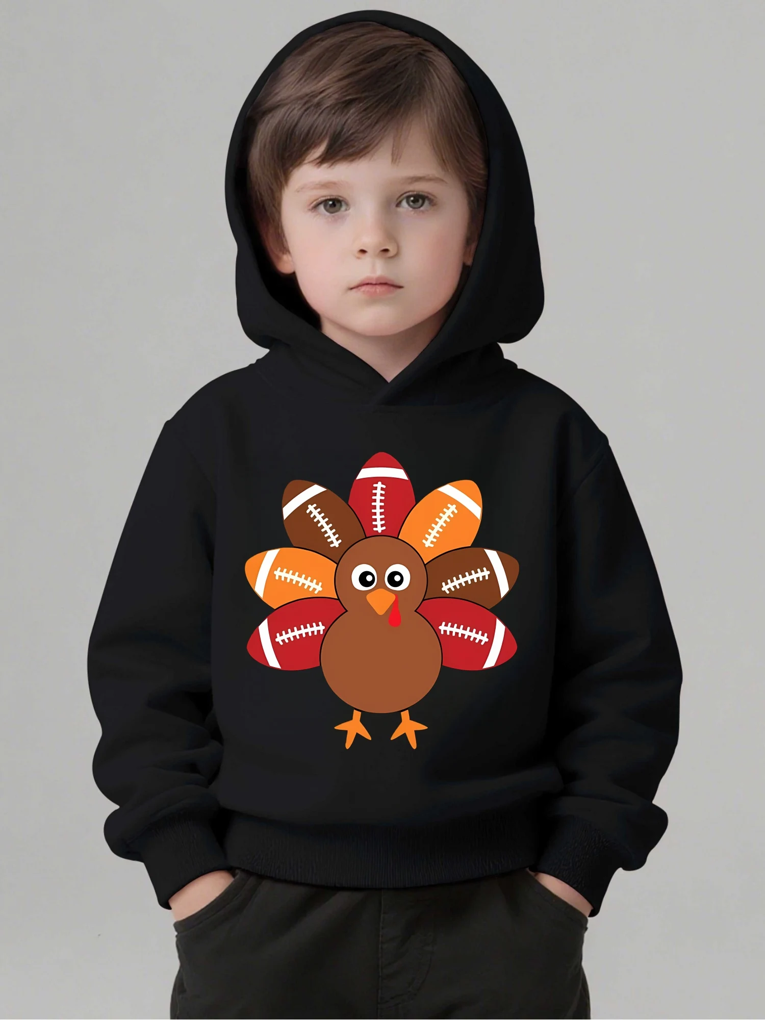 سويت شيرت بغطاء للرأس مطبوع عليه شعار فريق سان فرانسيسكو للأطفال - بلوفر كاجوال بأكمام طويلة مع شعار SF ومقاس 46