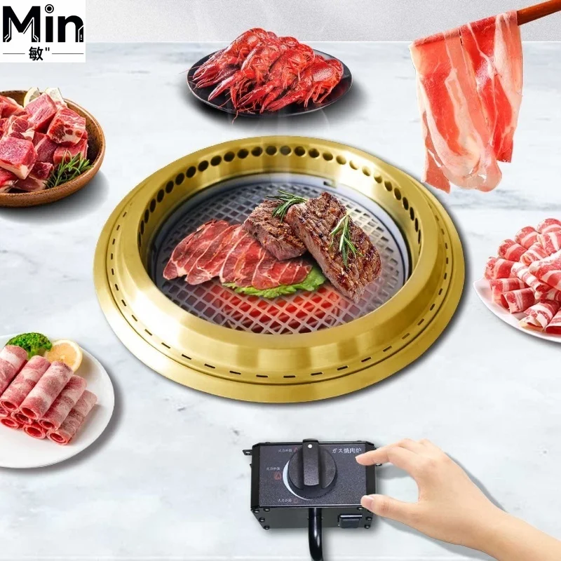 Commercial Smokeless Korean Style Tabletop BBQ Grill  LNG Barbecue Oven for Restaurant Use