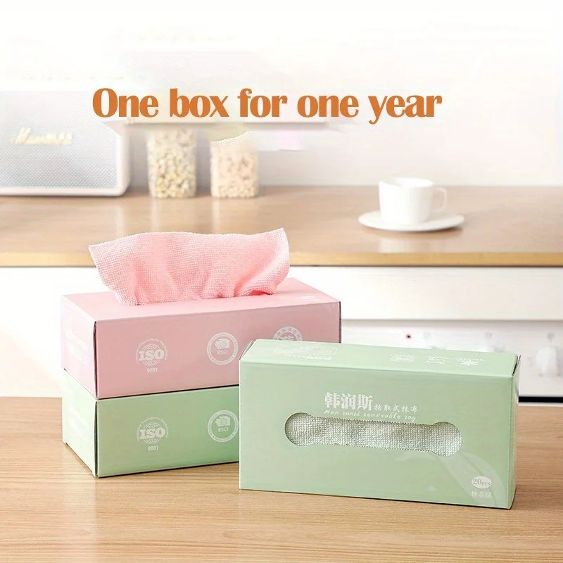 1 box of disposable comfortable kitchen dishwashing cloth, thickened washable dishwashing mat