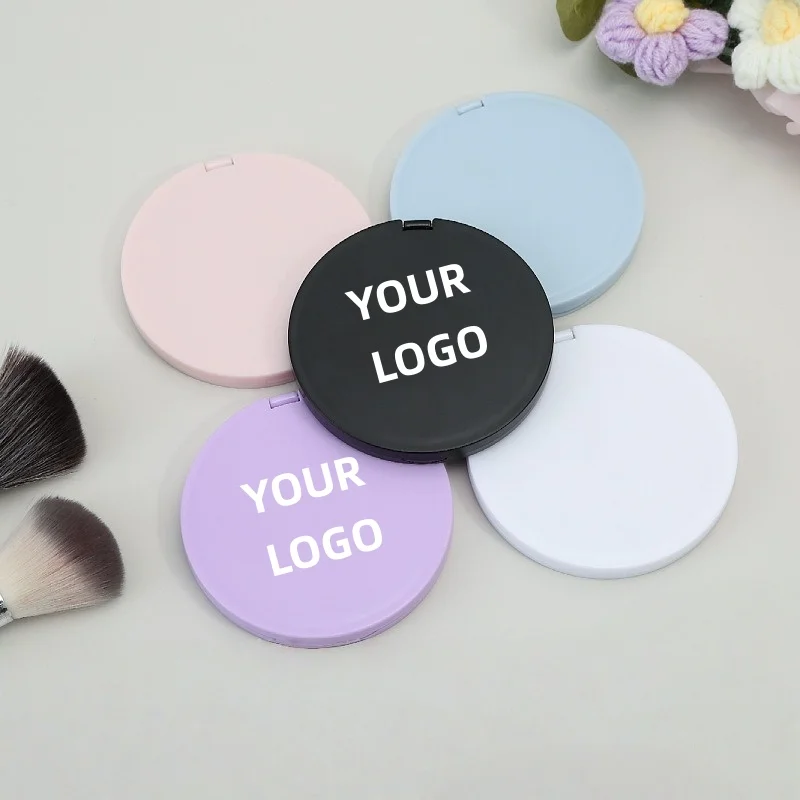【شعار مخصص】50 قطعة مرآة دائرية مخصصة على الوجهين مناسبة لمرايا المكياج من مصنع الهدايا للمؤسسات بالجملة