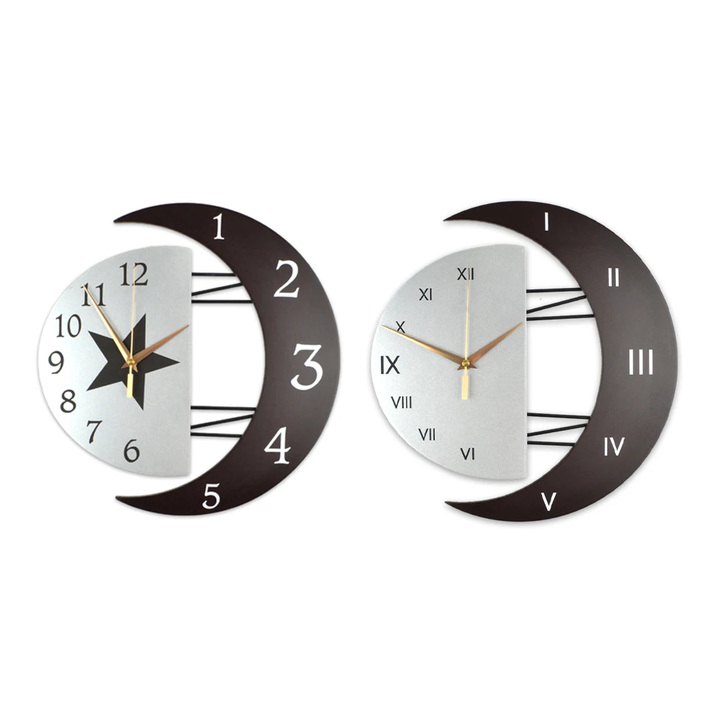 

PVC Nordic Minimalist Style Moon Frame Wall Clock Environmentally Friendly And Durable Silent