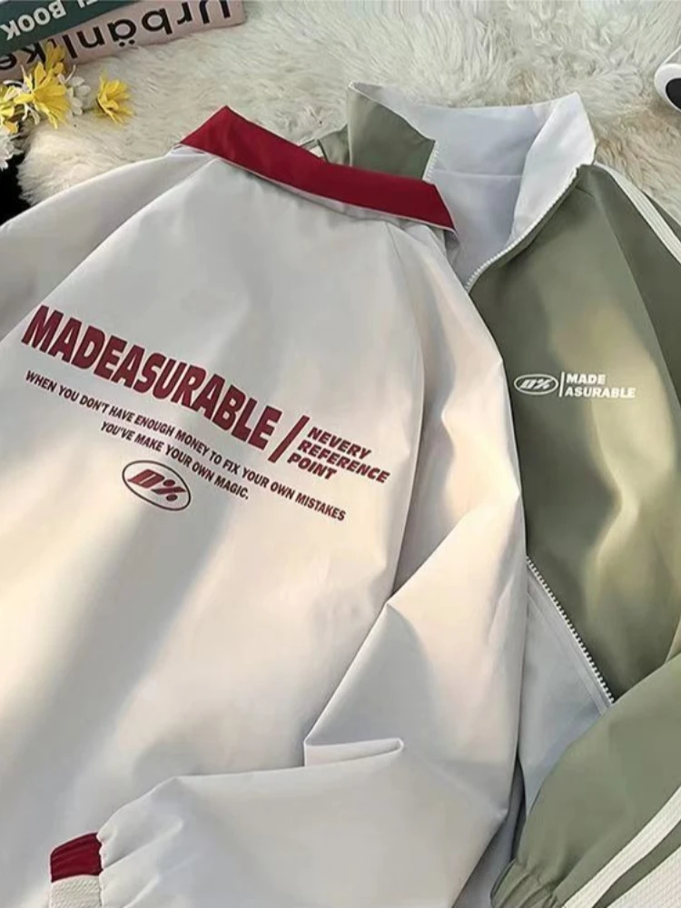 HOUZHOU Harajuku Oversized Black Jackets Women Double-sided Long Sleeve Outdoor Reversible Windproof Coats Casual Red Jackets