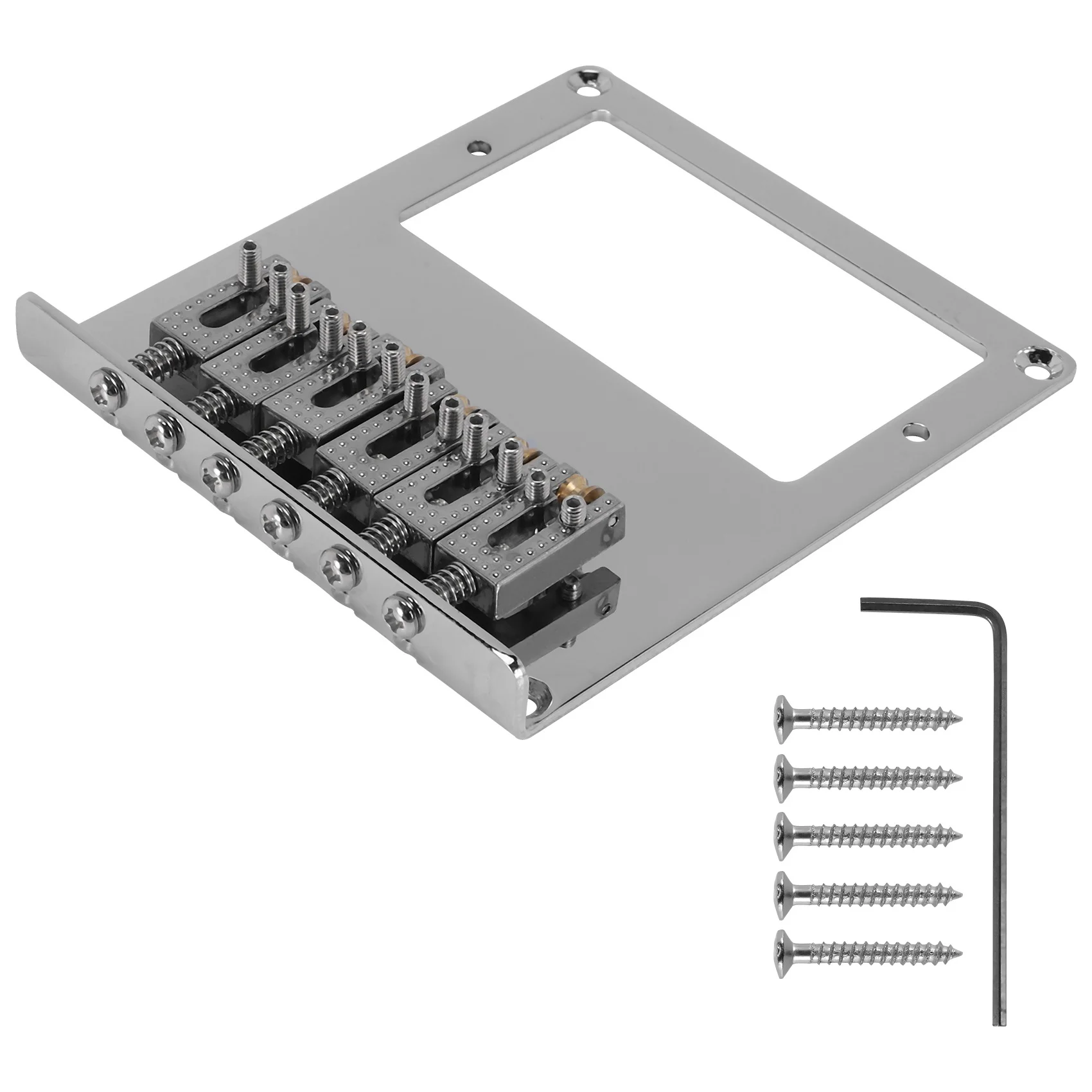 A89E-6 Roller Saddle 6 String สะพานกีตาร์ Humbucker สําหรับกีตาร์ Tele Telecaster (Chrome)