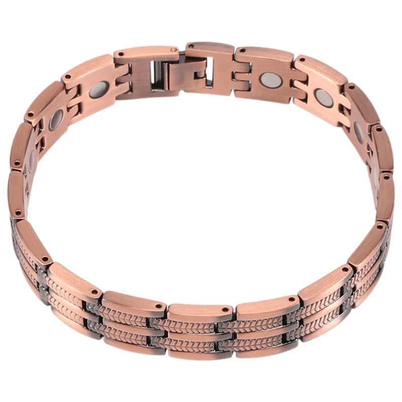 Mens Elegant Pure Copper Magnetic Therapy Link Bracelet Pain Relief For Arthritis And Carpal Tunnel Male Jewelry