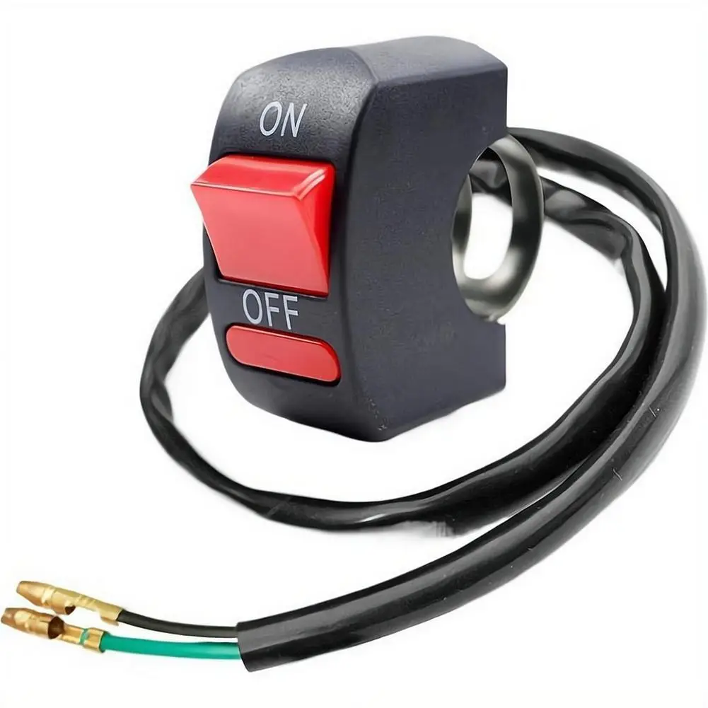 Motorcycle Handlebar Flameout Switch Motorbike ON OFF Button Waterproof Two-Wire Switch for Moto ATV Bike Flameout Switch Button