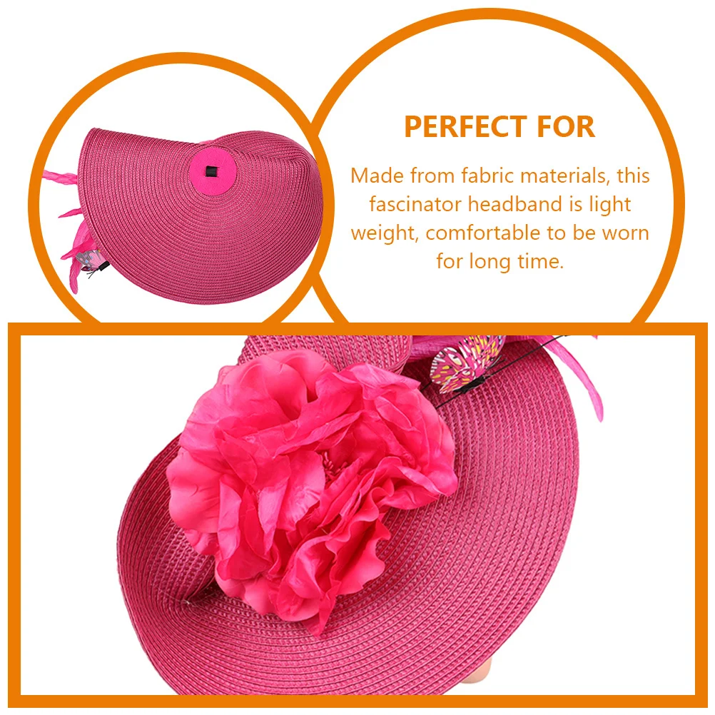 

Портативная прочная женская повязка на голову с украшением в виде бабочки, нежный цвет, свадебная шляпа невесты, свадебные аксессуары для волос, чай