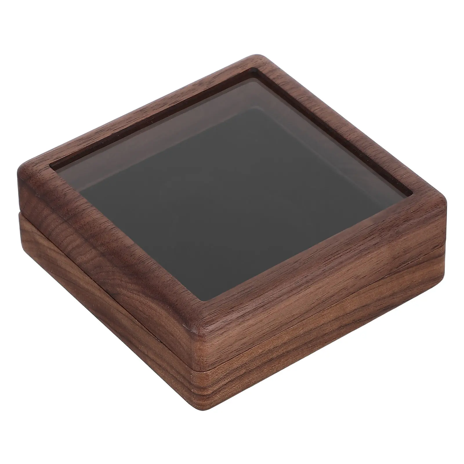 Premium Walnut Wood Pocket Watch Box Clear Acrylic Window Display Storage Case for Men Vintage Organizer Travel