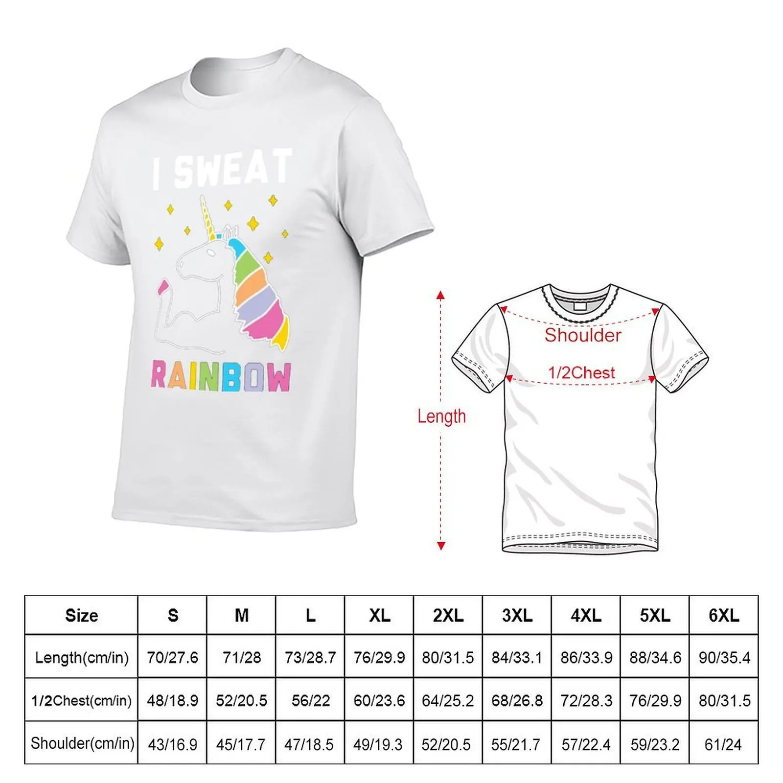 I SWEAT RAINBOW - UNICORN T-Shirt t shirts for man graphic vintage man t shirt summer T-Shirt
