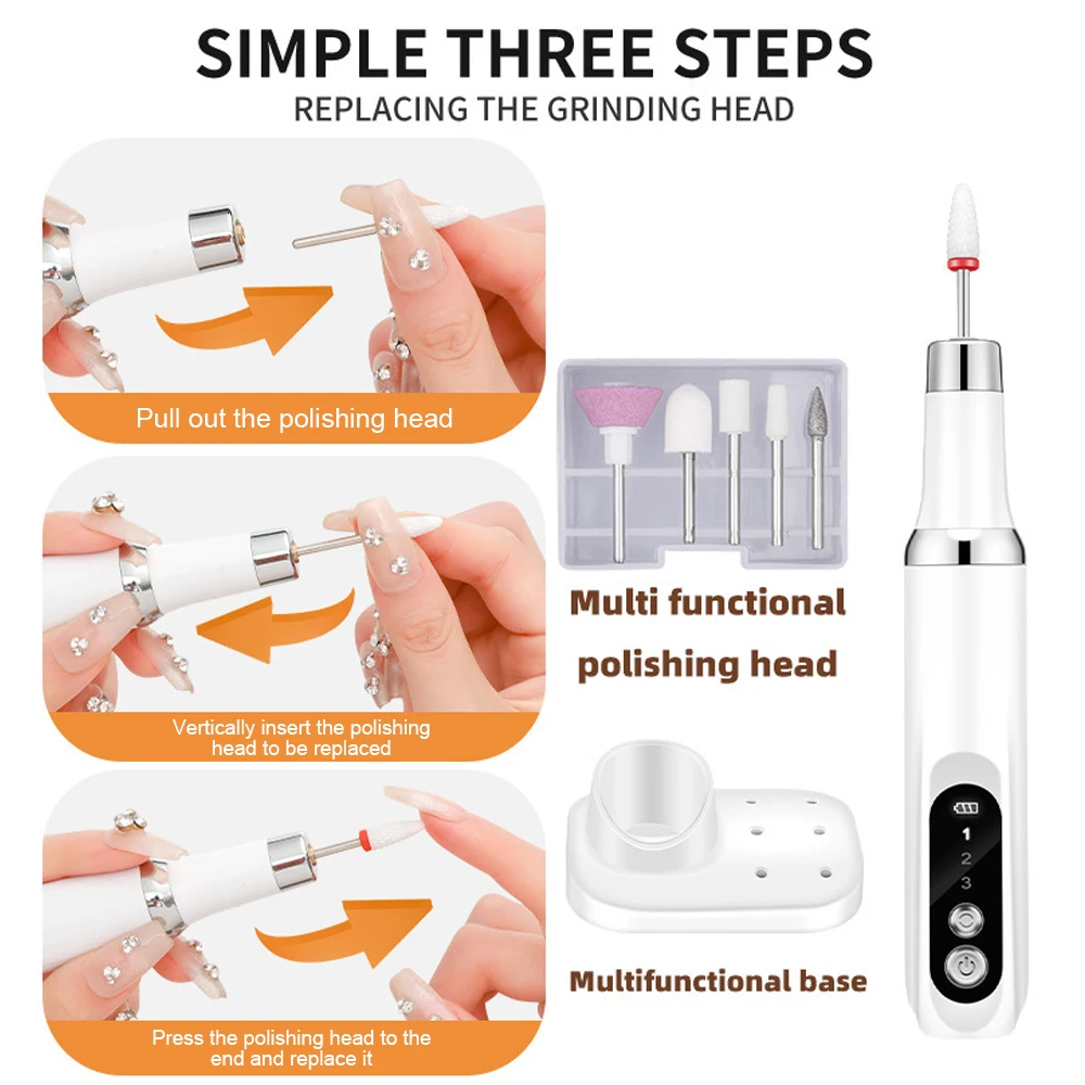 전기 네일 드릴 전기 폴리셔 세트 아크릴 젤 제거 및 네일 폴리싱 가정용 네일 드릴 매니큐어 페디큐어