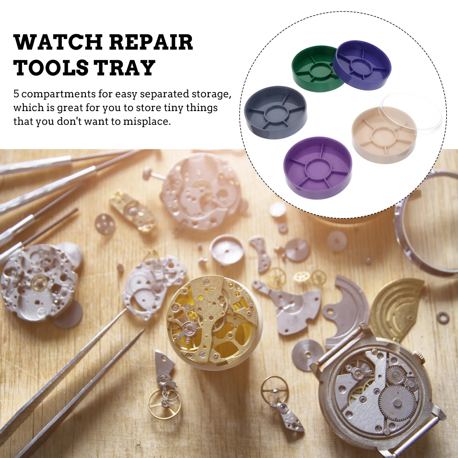 

5 Layer Watch Repair Tool Storage Case ABS ganizer Tray for Tiny Parts Watchmaker Accessories Container Dust Guard