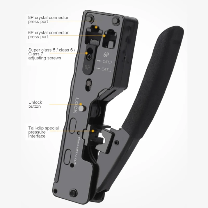 Pince à sertir réseau CAT7 RJ45, pince à sertir de câble Cat6 Cat5, dénudeur de fil, pince Ethernet, RJ11/12 8P/6P