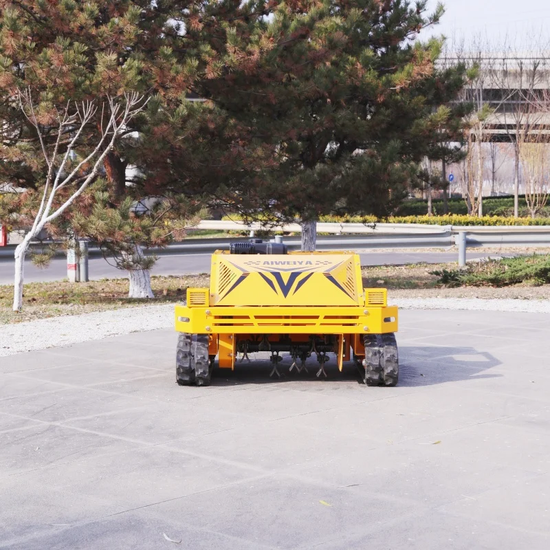 Customized all terrain tracked intelligent remote control rotating lawn mowing and weeding machine
