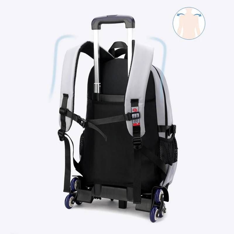 Children School bag with Wheels Students Backpacks For Boy Kids Trolley Bag Schoolbag Rolling Wheeled Backpack Travel Book Bag