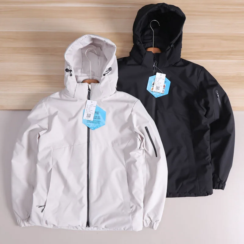 

High-End Outdoor aphene Lined Fce Hooded Thiened Warm Cotton Jaet Men's Faion Urban Sle Long Sve Stand Collar