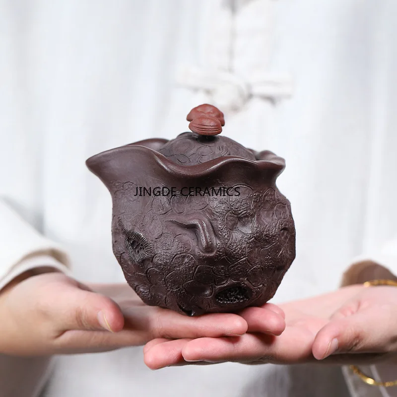 

Yixing Teapot, Handmade Purple Clay Teapot, Household Heat-resistant Hand Held Teapot, Tea Set Accessories, Chinese Style