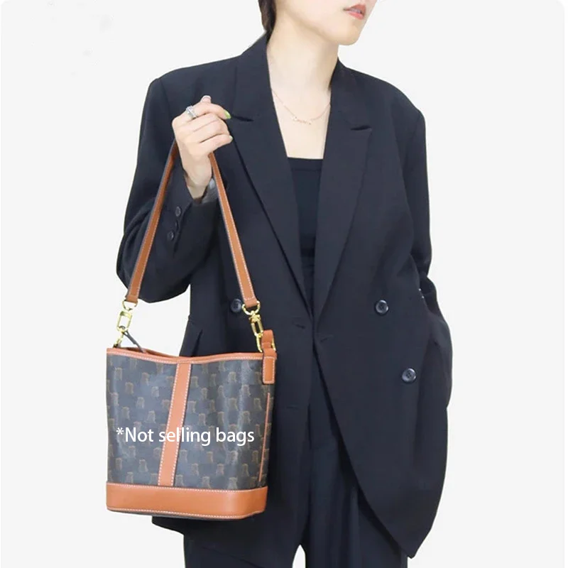 Replacement Pu Leather Bags Strap Adjustable Fashion Handbag Bucket Bag Belt For Celin Bucket Bag Part Accessories Fashion