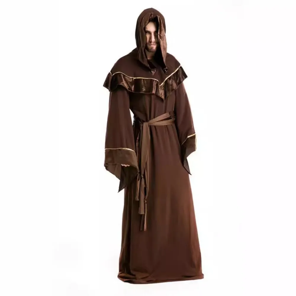 Men's Grim Reaper Costume Death Hooded Robe Phantom Halloween Cosplay Party Fancy Dress Up Set