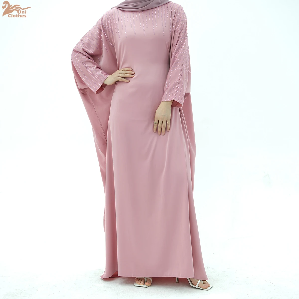 2025 roupas islâmicas eid luxo kaftan abaya dubai strass cetim borboleta abaya batwing modesto abaya feminino vestido muçulmano