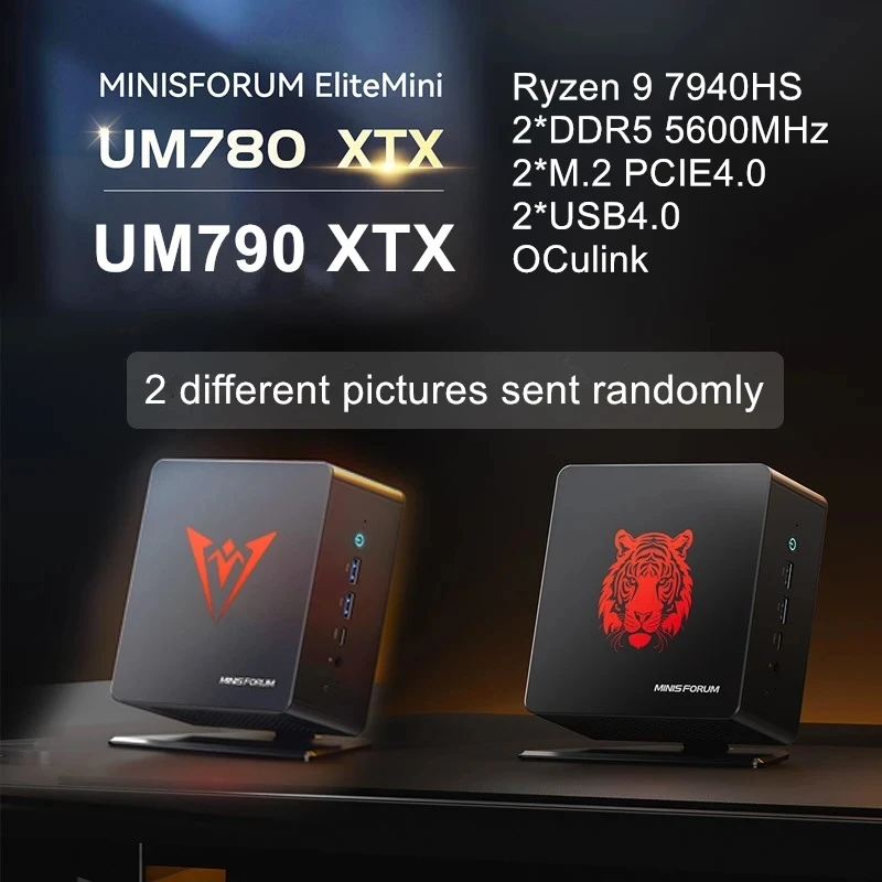 MINISFORUM 미니 PC 게이머, AMD Ryzen 9 8945HS R7 8845HS 2 * USB4 2 * DDR5 2*2.5G Oculink NUC 컴퓨터, UM890 UM880 프로, 윈도우 11 WiFi6