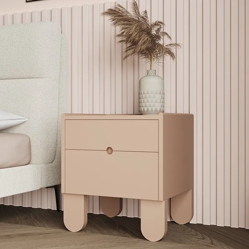 White paint bedside table creative personality bedside table simple modern bedroom locker
