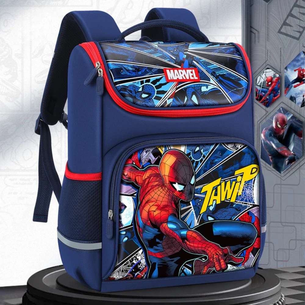 Marvel Spider-Man Backpacks for Boys in Grades 1-4 Bacteriostat Lightweight Breathable Multi Layer Storage School Backpack Gift