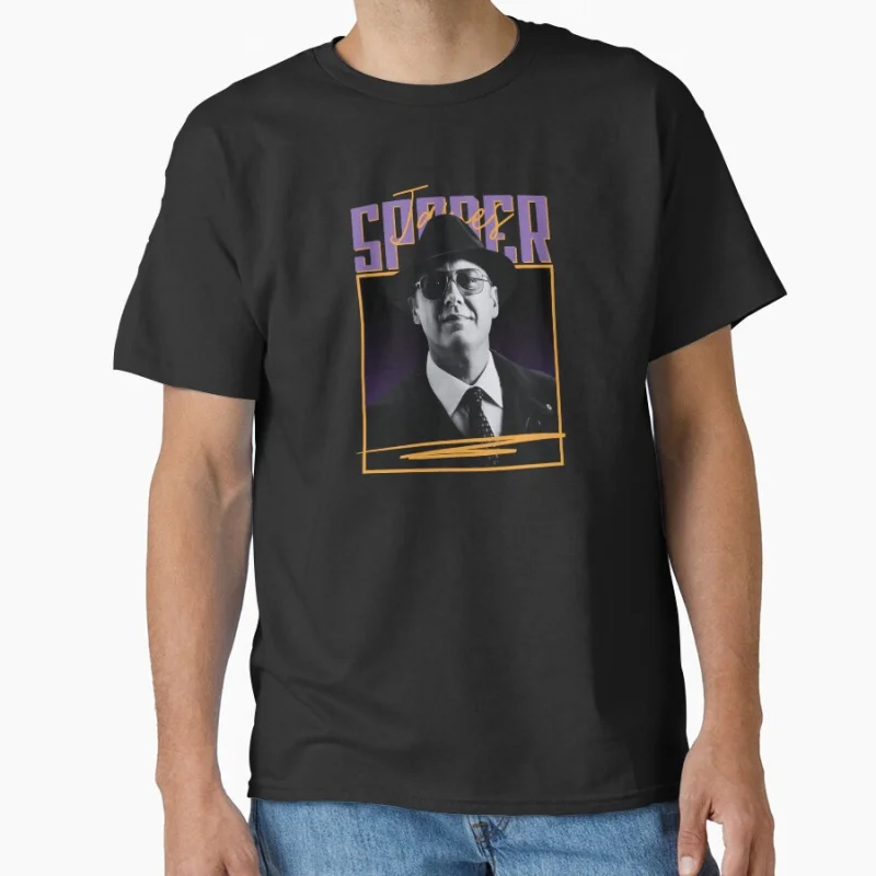 

James spader Red Reddington The Blacklist Retro tv series 100% cotton printed t shirt for men large size tops S-6xl