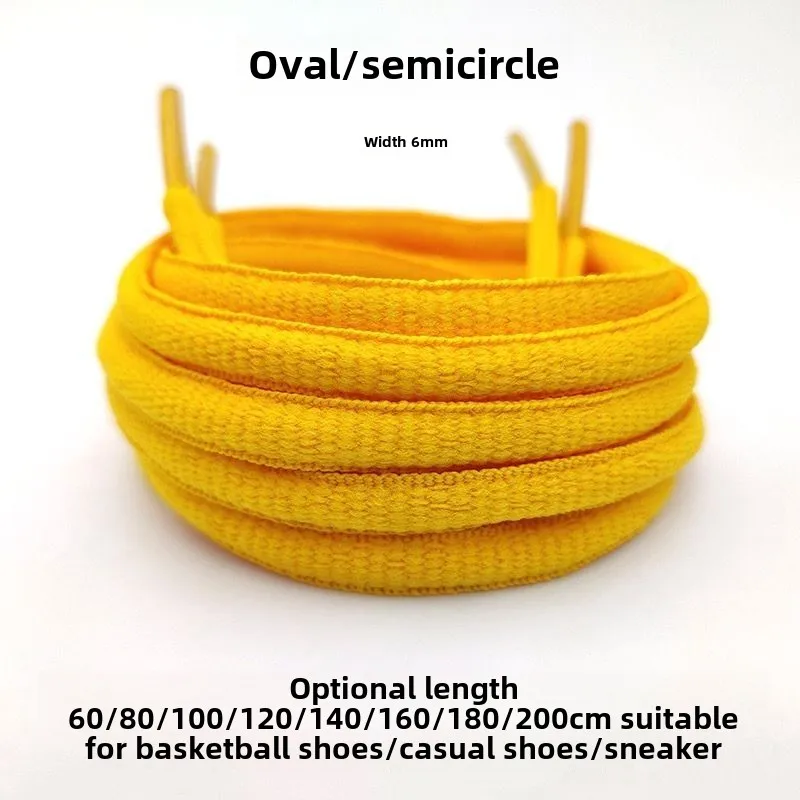 Golden Yellow Round Semicircular Shoelaces - usage example
