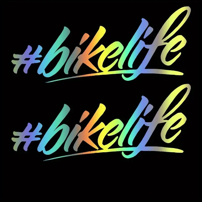 2 TEILE/SATZ Holographisch " # Bikelife" Aufkleberset, perfekt für Fahrradrahmen, Laptophüllen, Helmoberflächen für Fahrradfans