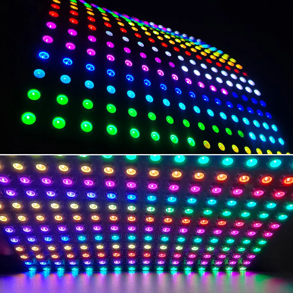 WS2812 8x32 16x16 LED Matrix Panel Light WS2812B Digital Flexible Individually Addressable LED Smart RGB Module 5V Pixel Screen