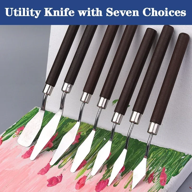 

7Pcs/Set Stainless Steel Oil Painting Knives Artist Crafts Spatula Palette Knife Scraper Drawing Art Tools Stationery Supplies