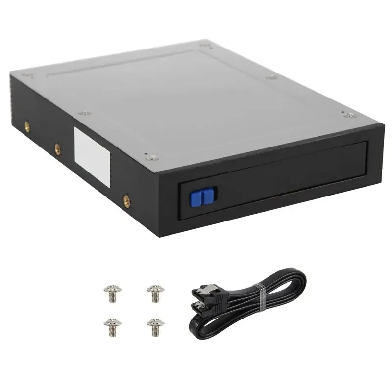 T43C-2.5 Inch to 3.5 Inch Internal Floppy Bay SATA III 6Gbps Tray-less Rack Mobile for 2.5 HDD SSD Hard Drive Backplane, Du