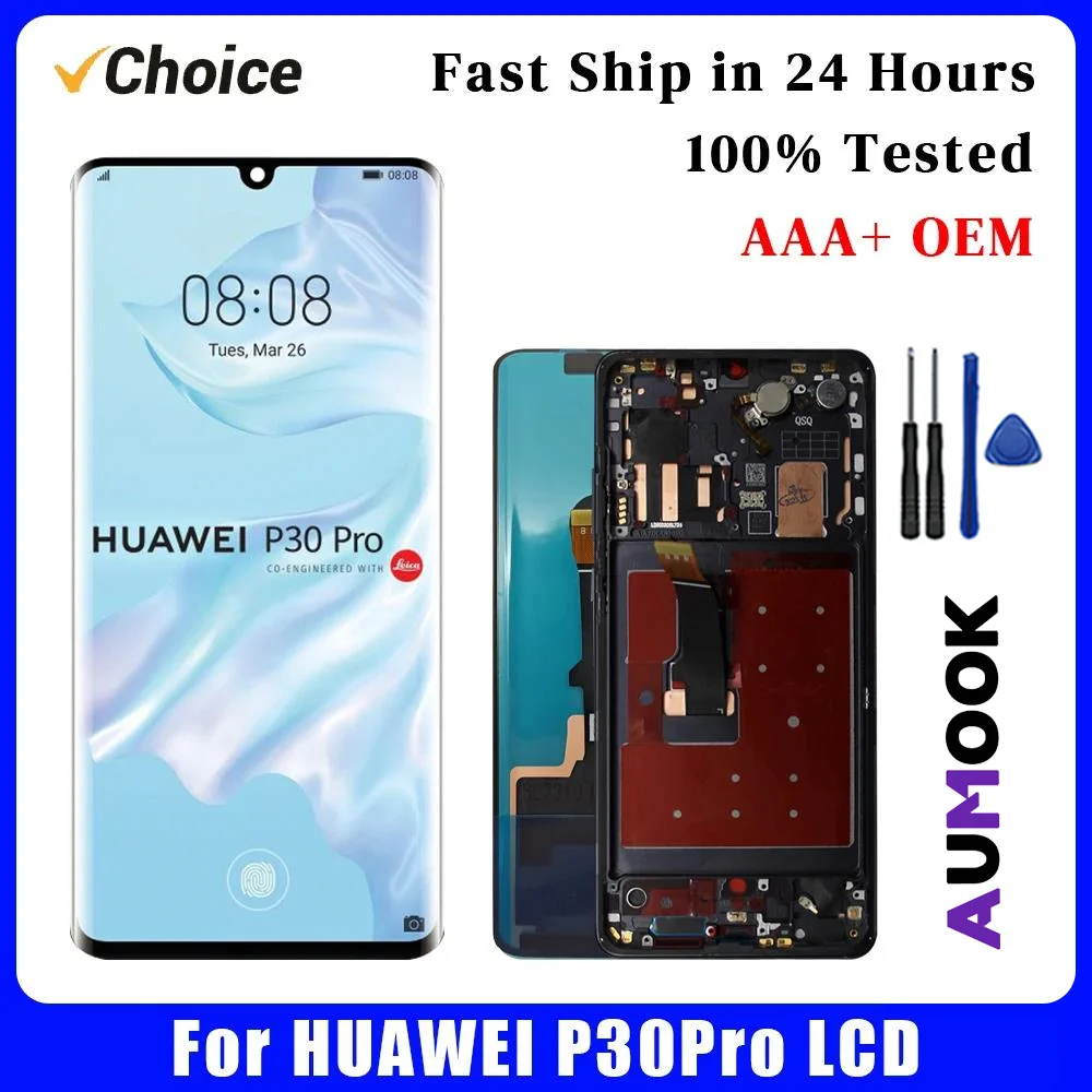 AAA+ OEM OLED for HUAWEI P30Pro LCD Display Touch Screen Assembly Replacement For HUAWEI P30Pro With Frame LCD Display